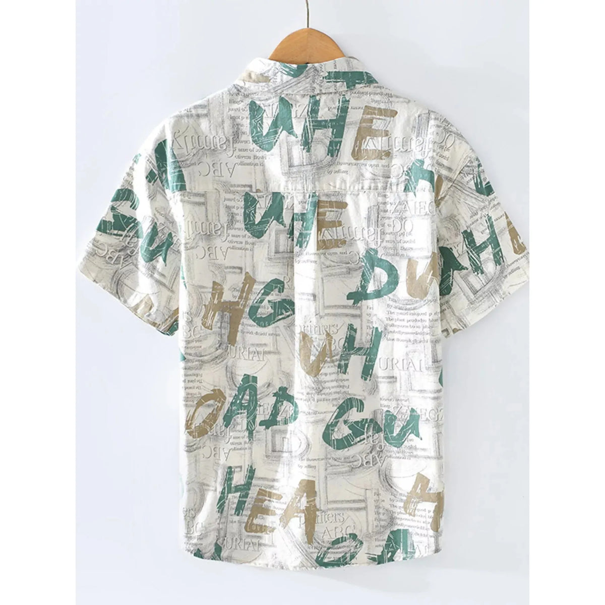 Men's Printed Short Sleeve Shirt - Turquoise