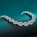 10.4 carat moissanite bracelet crafted in 925 sterling silver with brilliant sparkling gemstones.