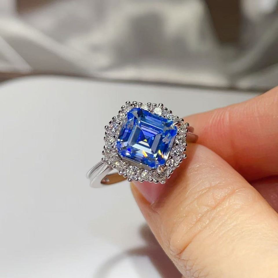 3 carat moissanite ring crafted in 925 sterling silver with a brilliant sparkling gemstone.