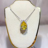 5 carat moissanite pendant necklace crafted in 925 sterling silver with a brilliant sparkling gemstone.