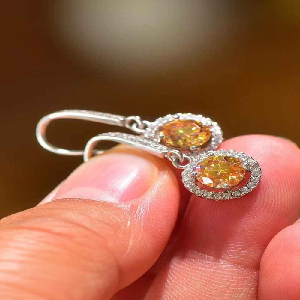 Luxury 2 Carat Moissanite Drop Earrings – Platinum-Plated ✨