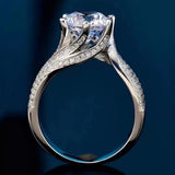3 carat moissanite ring crafted in 925 sterling silver with a brilliant sparkling gemstone.