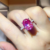 8 Carat Moissanite Oval 925 Sterling Silver Ring - Silver