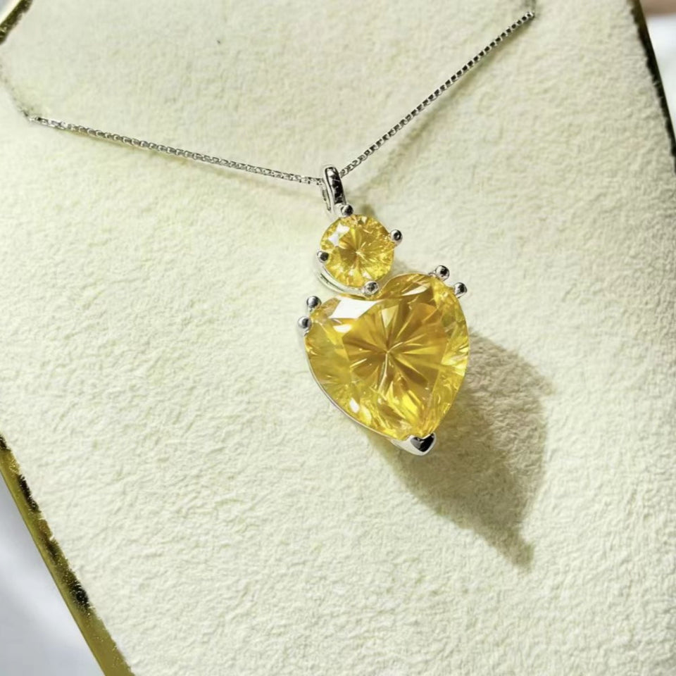 5.5 carat moissanite pendant necklace in 925 sterling silver featuring an elegant sparkling stone.