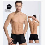 Four-pack men's boxer briefs in assorted colors.