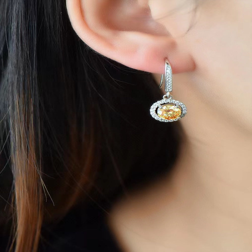 Luxury 2 Carat Moissanite Drop Earrings – Platinum-Plated ✨