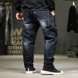 Men's Distressed Slim Fit Wash Jeans - Blue Black