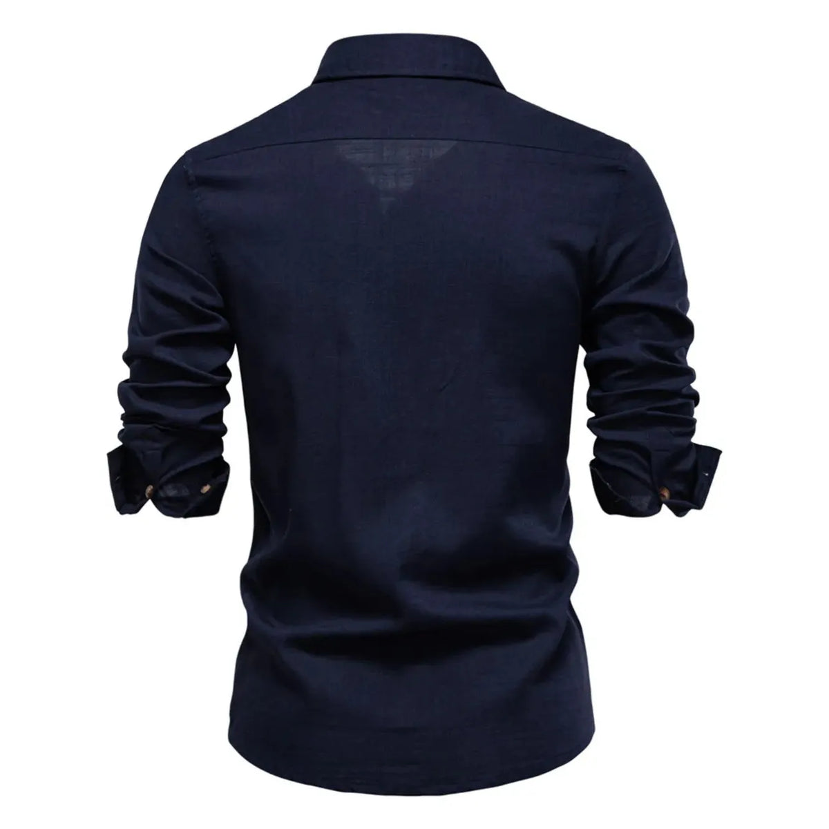 Men's Button Down Collared Neck Shirt - Dark Navy