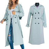 Women's Fashion Casual Solid Color Windbreaker Jacket - Brown