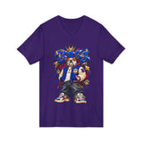 Blue Boss Streetwear Graphic V-Neck T-Shirt
