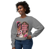 Crewneck Sweatshirt — 'Different Mindset, Different Life' Floral Afrocentric Design