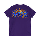 Blue Boss Streetwear Graphic V-Neck T-Shirt