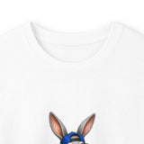 Skateboard Bunny Long Sleeve Tee — Blue Rabbit Skate Graphic