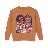 Crewneck Sweatshirt — 'Different Mindset, Different Life' Floral Afrocentric Design