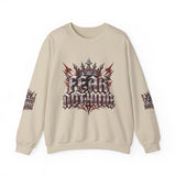 Crewneck Sweatshirt – 'Fear Nothing' Gothic Crown Graphic