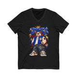 Blue Boss Streetwear Graphic V-Neck T-Shirt
