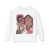 Crewneck Sweatshirt — 'Different Mindset, Different Life' Floral Afrocentric Design