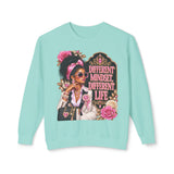 Crewneck Sweatshirt — 'Different Mindset, Different Life' Floral Afrocentric Design
