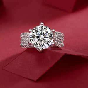 5 carat moissanite ring crafted in 925 sterling silver with a brilliant sparkling gemstone.