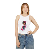 Cute Afro Girl Graphic Racer Tank Top — Pink Fashionista Design