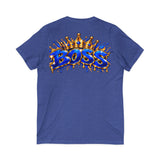 Blue Boss Streetwear Graphic V-Neck T-Shirt