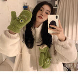Women's velvet winter fashion gloves with a soft warm lining.