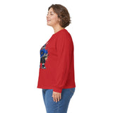 Skateboard Bunny Long Sleeve Tee — Blue Rabbit Skate Graphic
