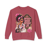 Crewneck Sweatshirt — 'Different Mindset, Different Life' Floral Afrocentric Design