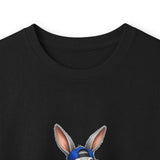 Skateboard Bunny Long Sleeve Tee — Blue Rabbit Skate Graphic