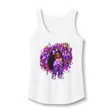 Soulful Girl Graphic Tank Top — "Beautiful" Purple Street Art Design