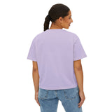 Boxy Tee — Pink Bow Girl Graphic Crop Tee