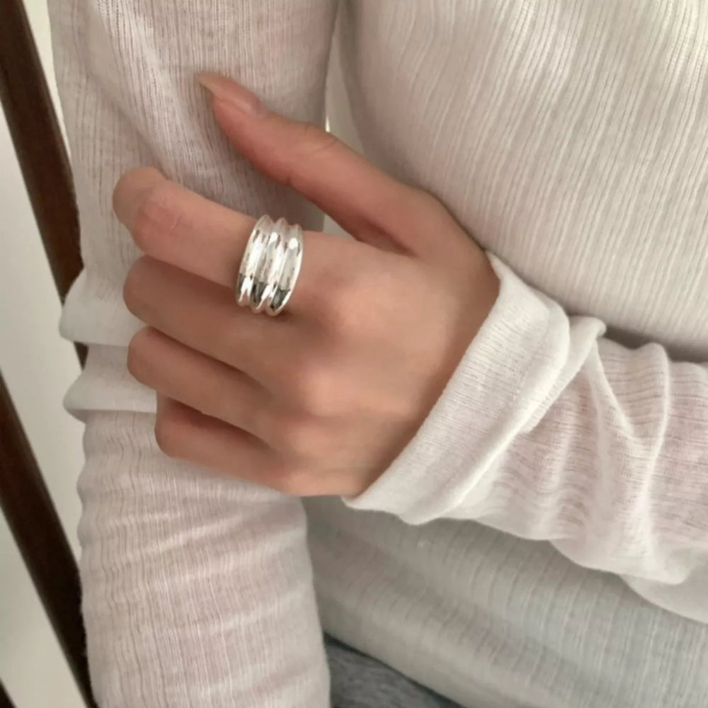 925 Sterling Silver Open Ring - Silver