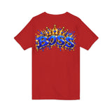 Blue Boss Streetwear Graphic V-Neck T-Shirt