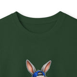 Skateboard Bunny Long Sleeve Tee — Blue Rabbit Skate Graphic