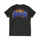 Blue Boss Streetwear Graphic V-Neck T-Shirt
