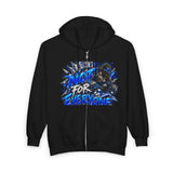 Blue Panther Streetwear Graphic Zip-Up Hoodie