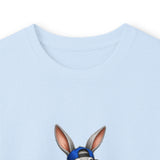 Skateboard Bunny Long Sleeve Tee — Blue Rabbit Skate Graphic