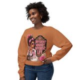 Crewneck Sweatshirt — 'Different Mindset, Different Life' Floral Afrocentric Design