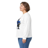 Skateboard Bunny Long Sleeve Tee — Blue Rabbit Skate Graphic