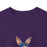 Skateboard Bunny Long Sleeve Tee — Blue Rabbit Skate Graphic