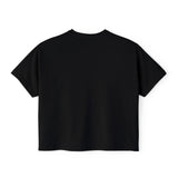 Boxy Tee — Pink Bow Girl Graphic Crop Tee