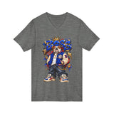 Blue Boss Streetwear Graphic V-Neck T-Shirt