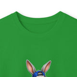 Skateboard Bunny Long Sleeve Tee — Blue Rabbit Skate Graphic