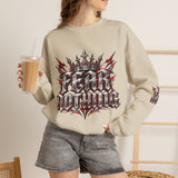 Crewneck Sweatshirt – 'Fear Nothing' Gothic Crown Graphic