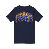 Blue Boss Streetwear Graphic V-Neck T-Shirt