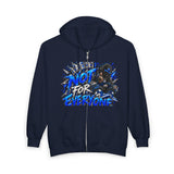 Blue Panther Streetwear Graphic Zip-Up Hoodie