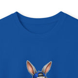 Skateboard Bunny Long Sleeve Tee — Blue Rabbit Skate Graphic
