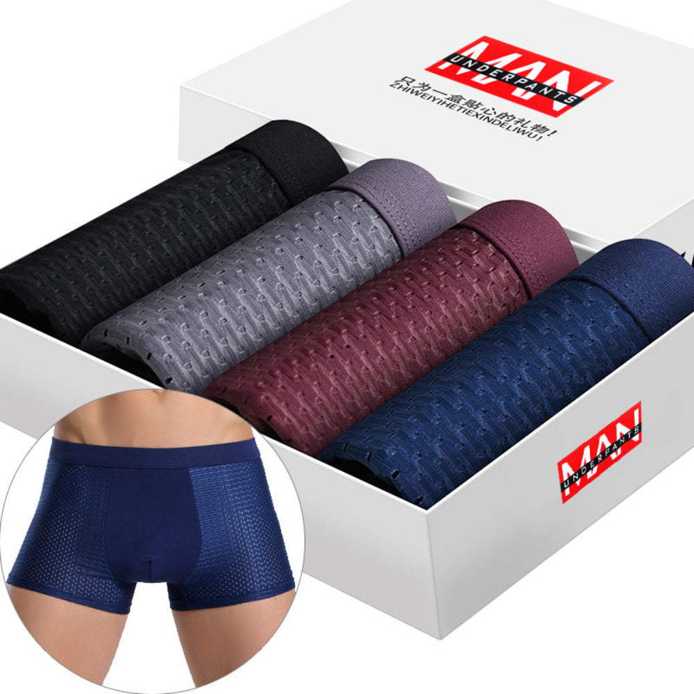 4-Pack Men's Boxer Briefs - 2black and 2blue