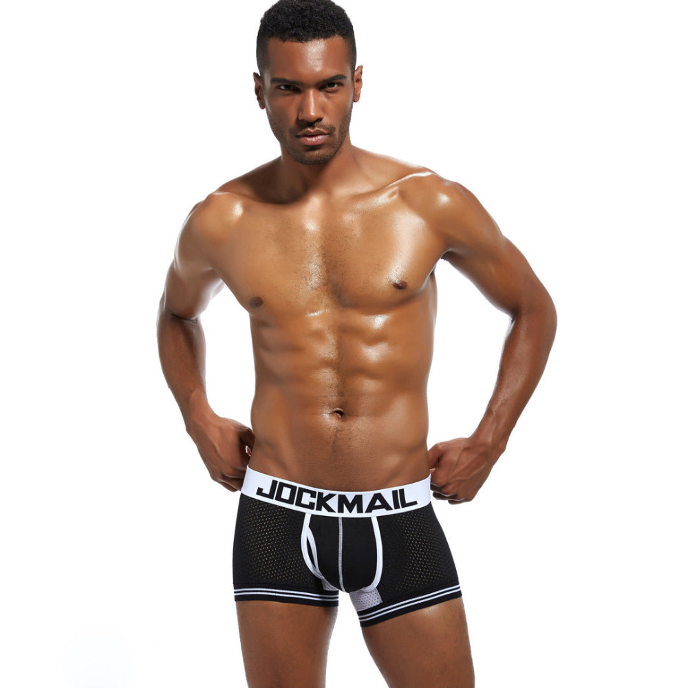 Men's Breathable Mesh Boxer Briefs - Black
