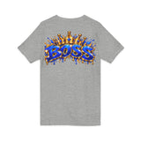 Blue Boss Streetwear Graphic V-Neck T-Shirt